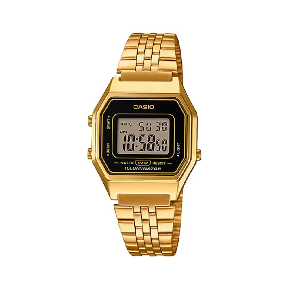 WW1501 Casio Vintage Digital Golden Ladies Chain Watch LA680WGA-1DF