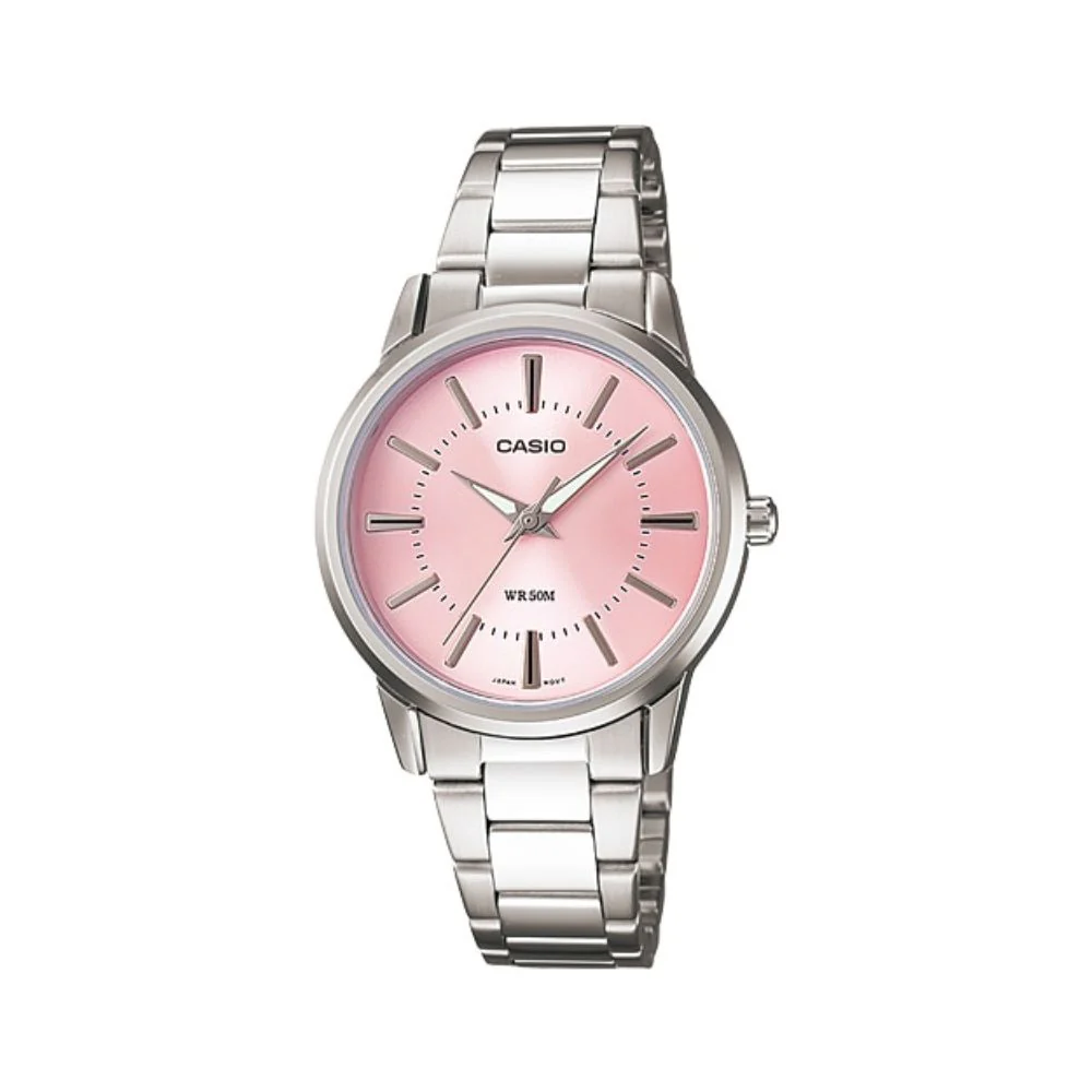 WW1443 Casio Enticer Silver Ladies Chain Watch LTP-1303D-4AVDF