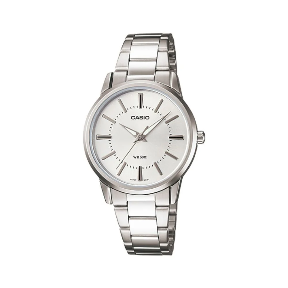 WW1444 Casio Enticer Silver Ladies Chain Watch LTP-1303D-7AVDF