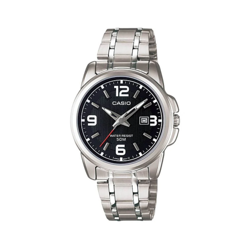 WW0357 Casio Enticer Date Silver Ladies Chain Watch LTP-1314D-1AVDF