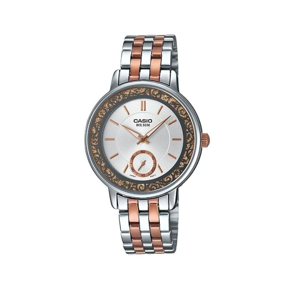 WW0030 Casio Enticer Two Tone Ladies Chain Watch LTP-E408RG-7AVDF