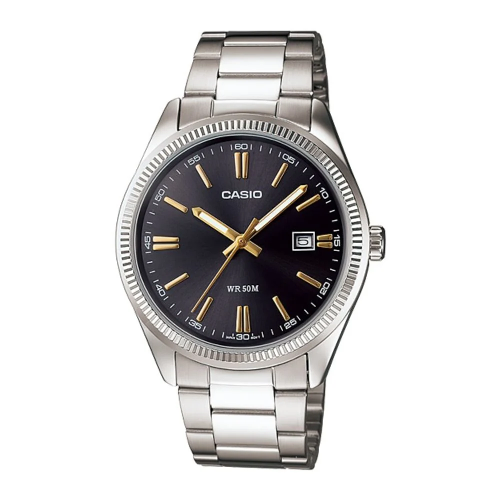 WW0262 Casio Enticer Date Silver Chain Watch MTP-1302D-1A2VDF