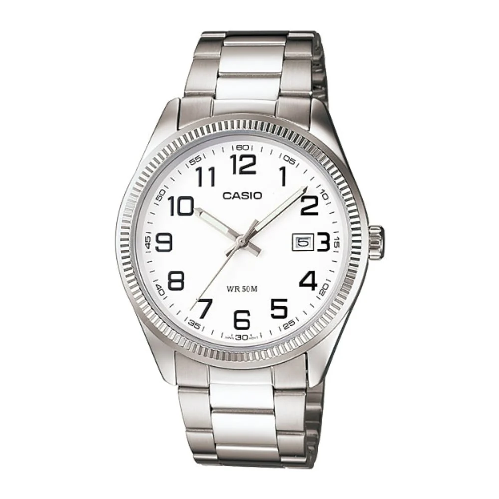 WW0260 Casio Enticer Date Silver Chain Watch MTP-1302D-7BVDF