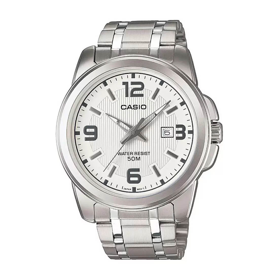 WW0362 Casio Enticer Date Silver Chain Watch MTP-1314D-7AVDF