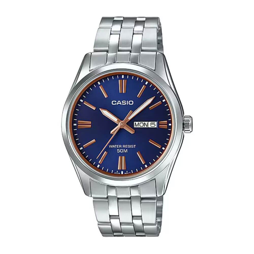 WW1081 Casio Enticer Day Date Chain Watch MTP-1335D-2A2VDF