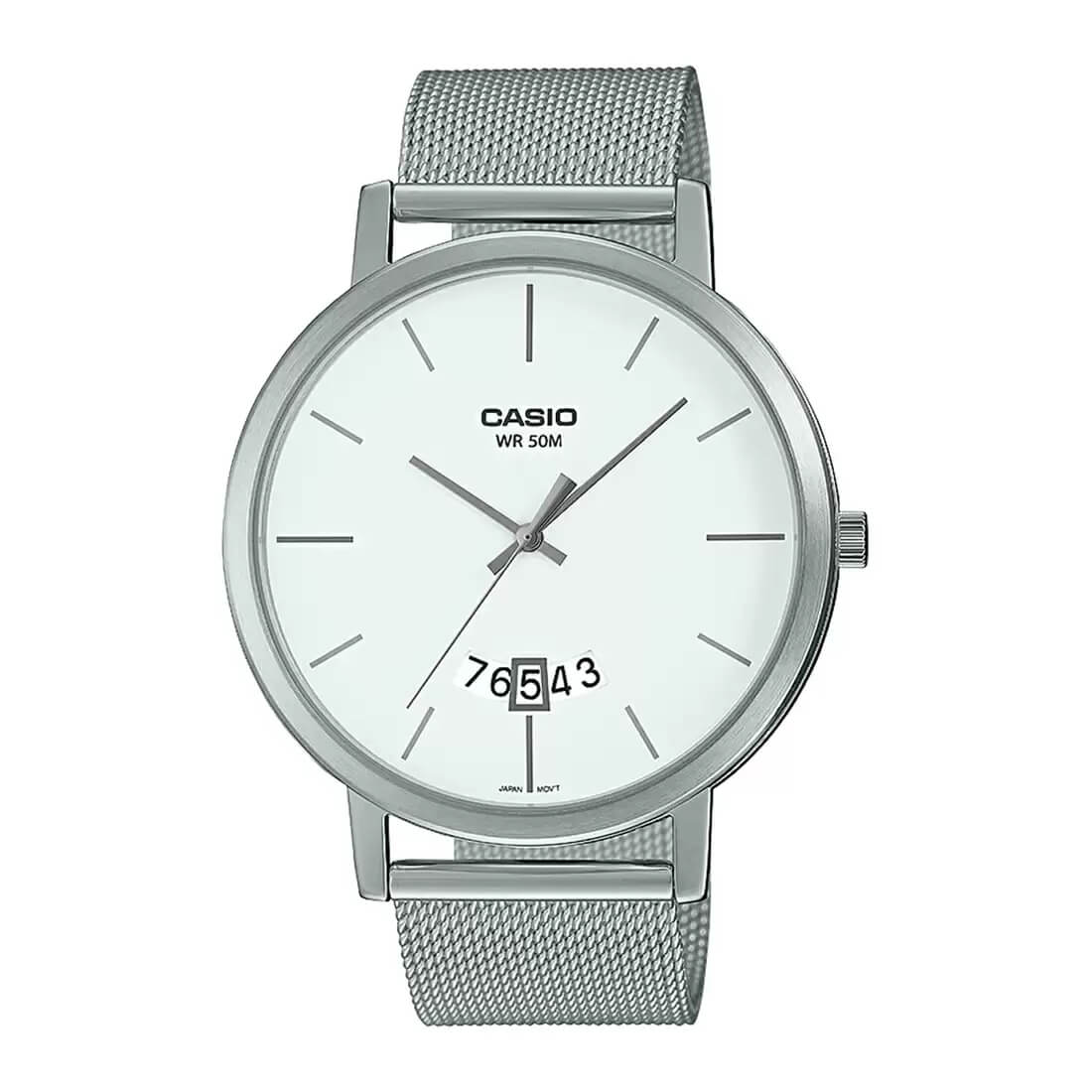 WW2651 Casio Enticer Date Mesh Chain Watch MTP-B100M-7EVDF