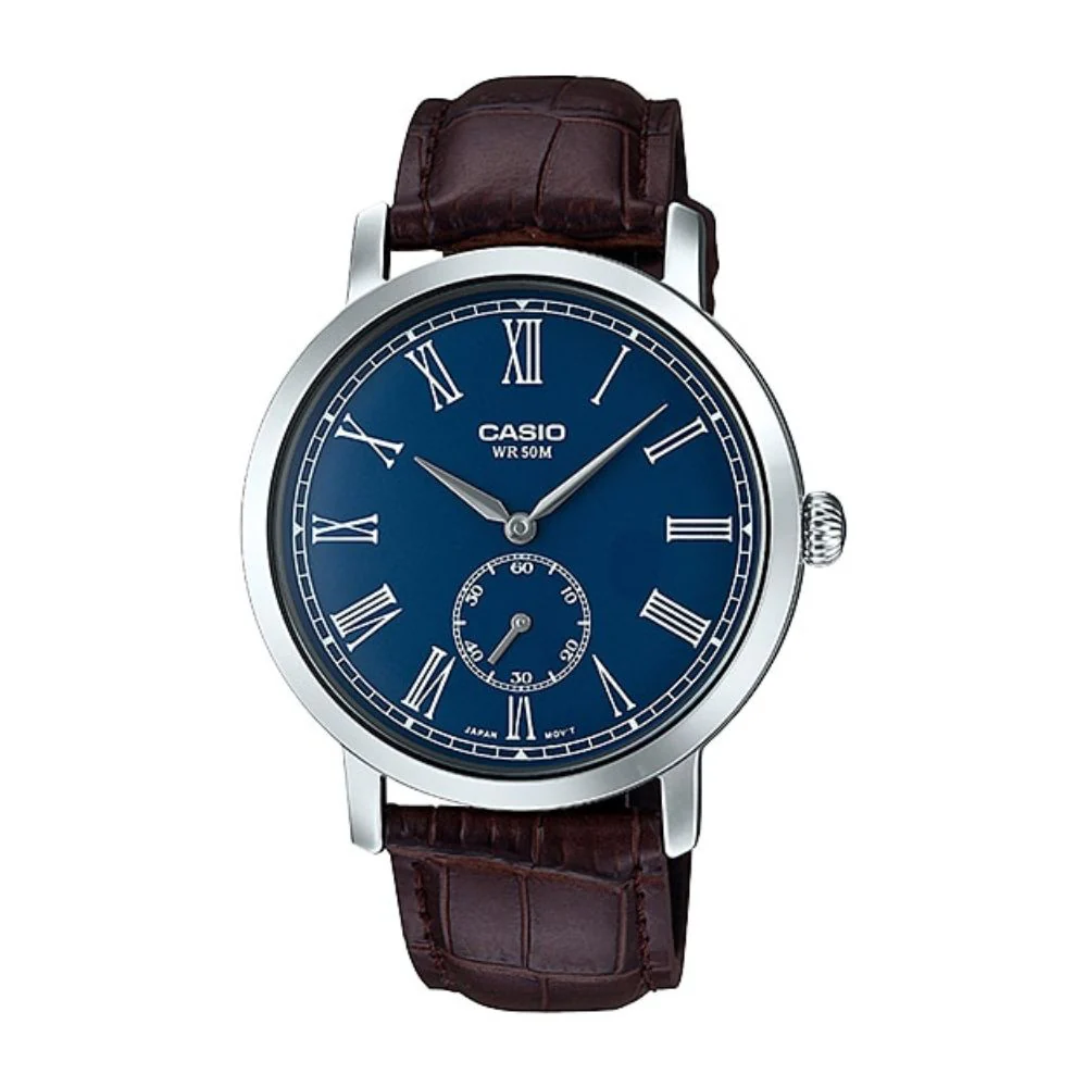WW0056 Casio Enticer Side Second Leather Belt Watch MTP-E150L-2BVDF
