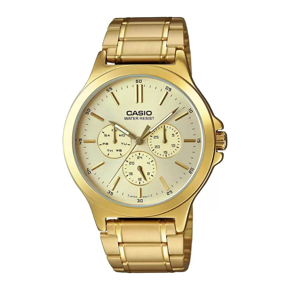 WW0157 Casio Enticer Multifunction Golden Chain Watch MTP-V300G-9AUDF