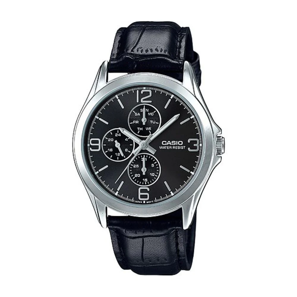 WW0034 Casio Enticer Multifunction Silver Belt Watch MTP-V301L-1AUDF