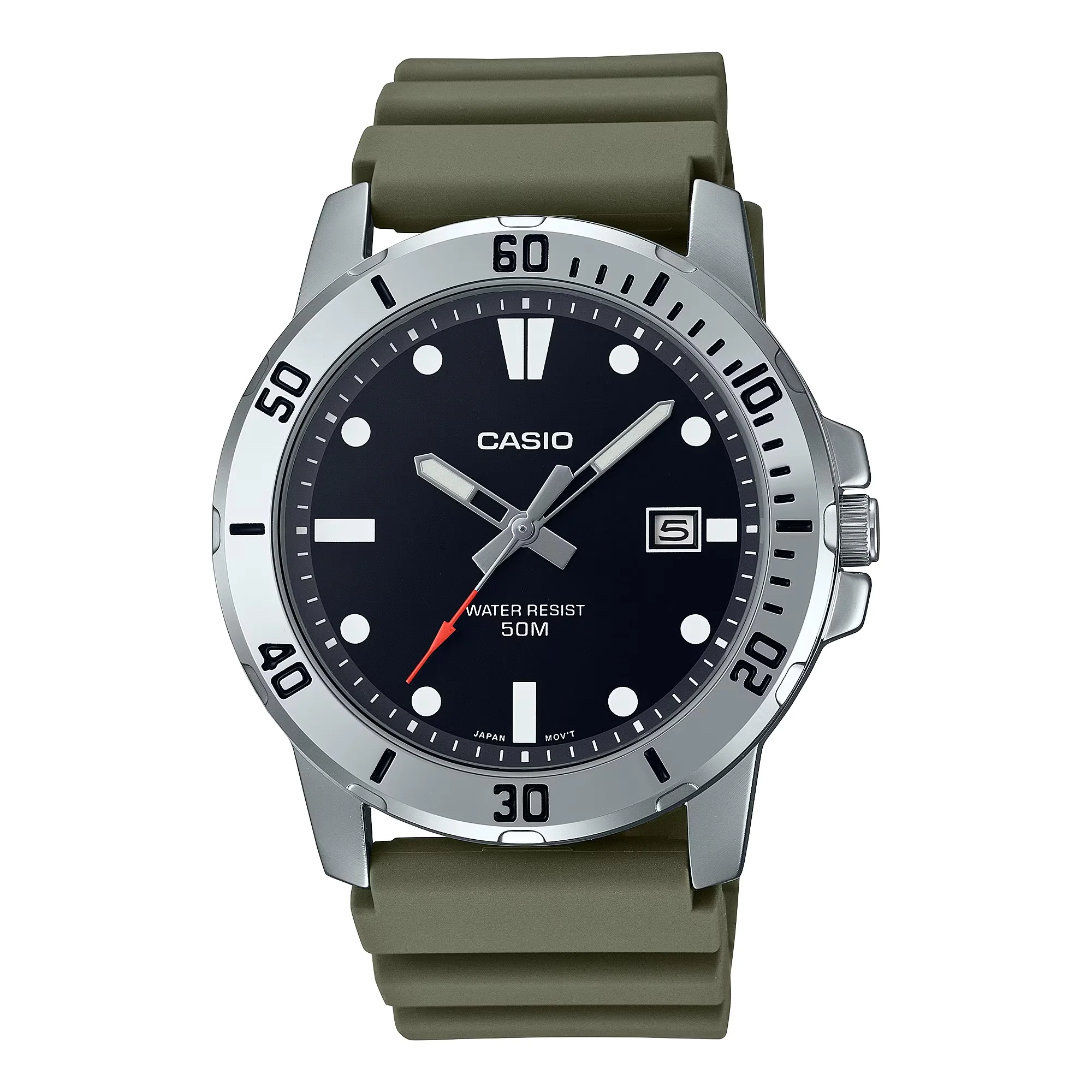WW1268 Casio Enticer Date Resin Belt Watch MTP-VD01-3EVUDF