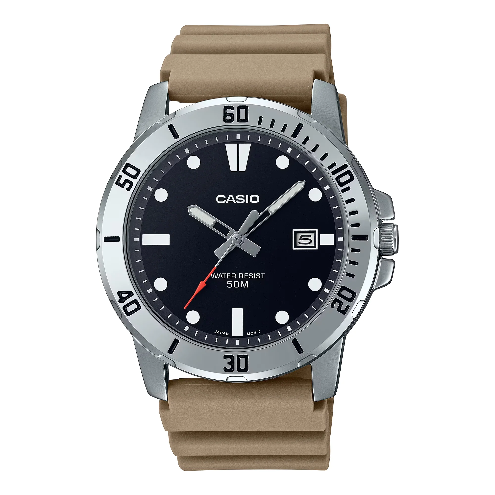 WW1269 Casio Enticer Date Resin Belt Watch MTP-VD01-5EVUDF