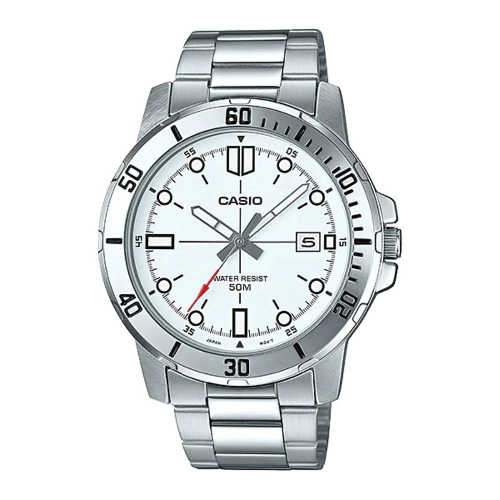 WW0012 Casio Enticer Date Chain Watch MTP-VD01D-7EVUDF