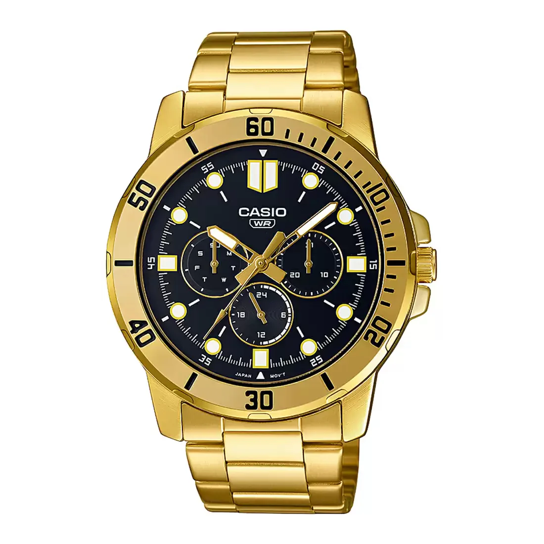 WW1983 Casio Enticer Multifunction Golden Chain Watch MTP-VD300G-1EUDF