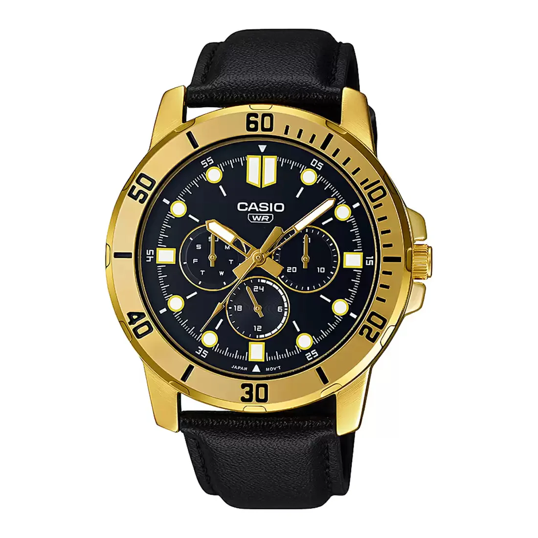 WW1974 Casio Enticer Multifunction Golden Belt Watch MTP-VD300GL-1EUDF