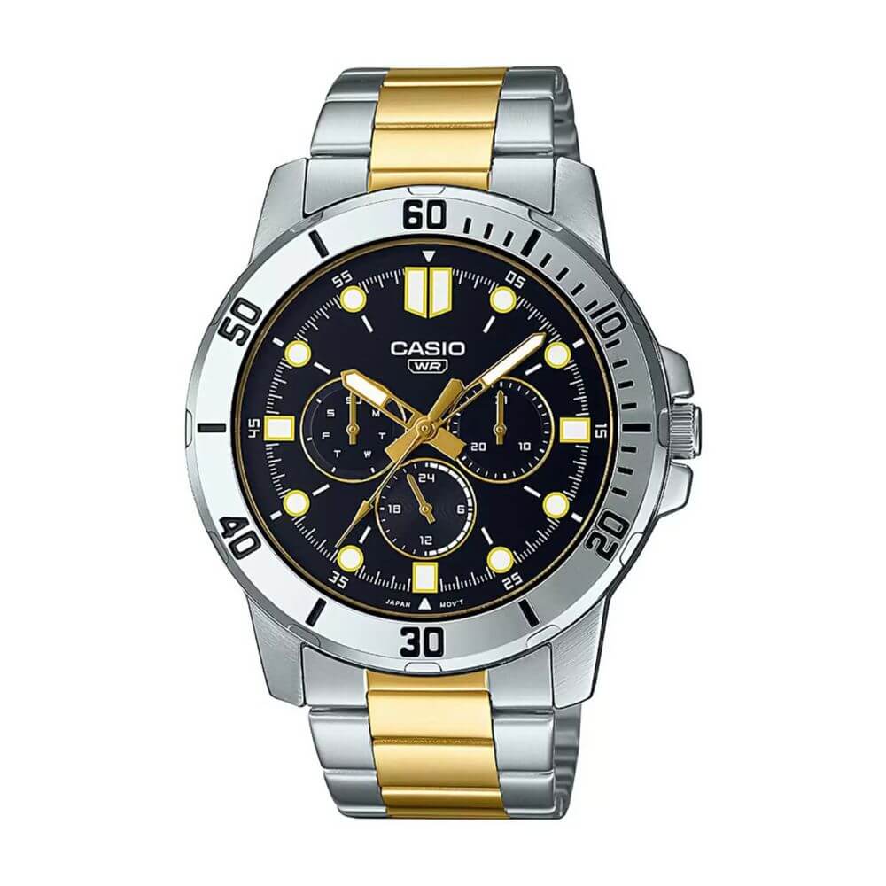 WW1985 Casio Enticer Multifunction Two Tone Chain Watch MTP-VD300SG-1EUDF