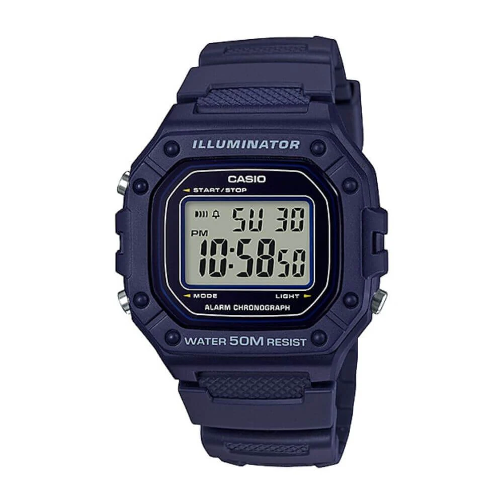 WW1528 Casio Youth Digital Resin Belt Watch W-218H-2AVDF