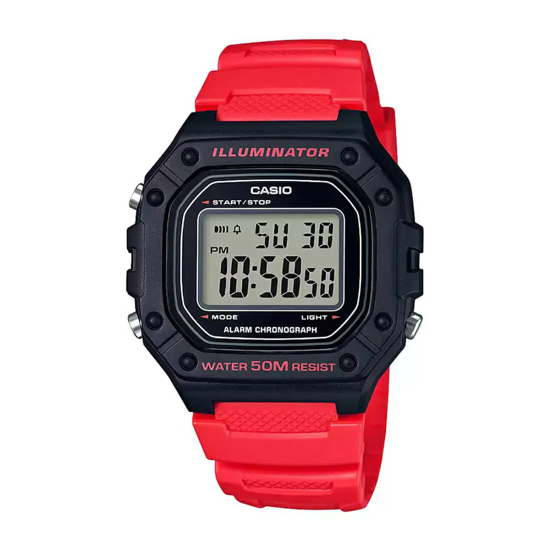 WW1531 Casio Youth Digital Resin Belt Watch W-218H-4BVDF