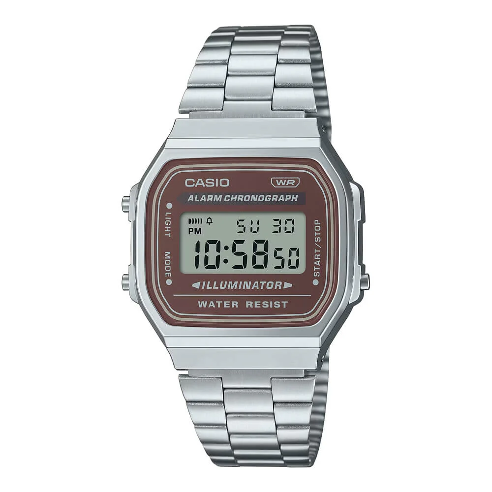 WW2869 Casio Vintage Illuminator Digital Chain Watch A168WA-5AYDF