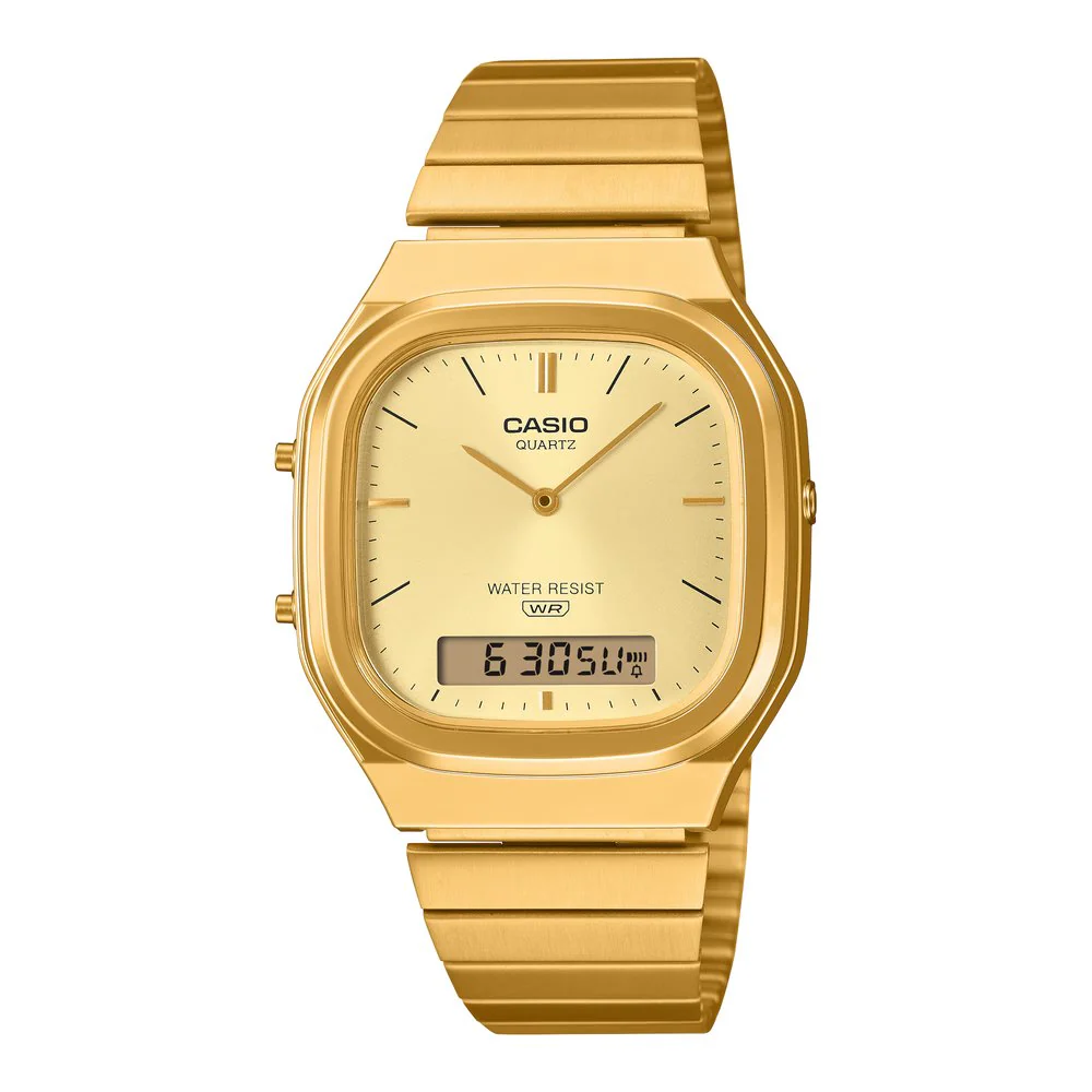 WW3126 Casio Vintage Dual Time Chain Watch AQ-240EG-9ADF