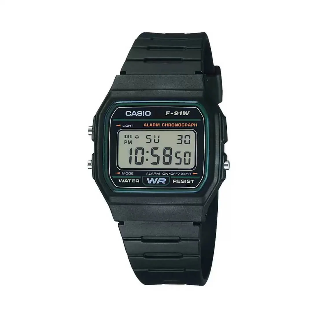 WW1404 Casio Vintage Digital Resin Belt Watch F-91W-3DG