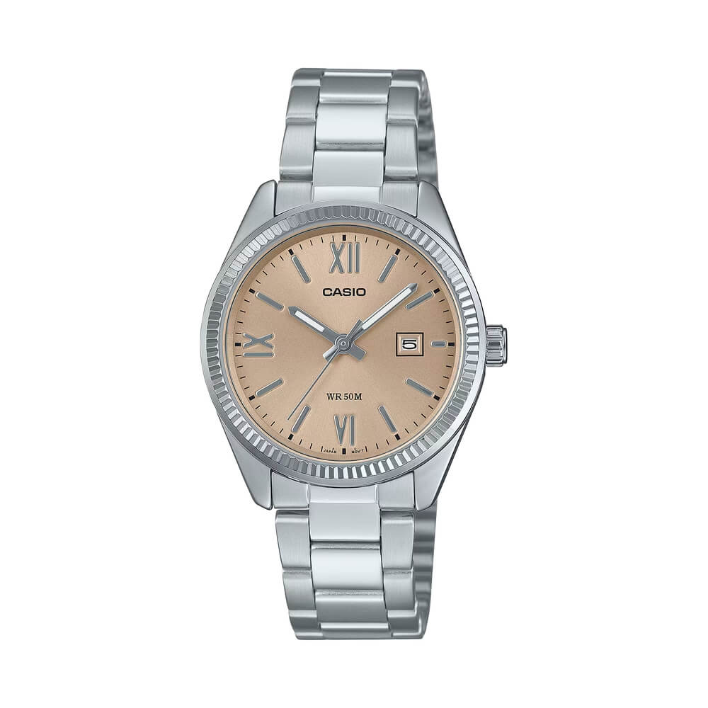 WW2953 Casio Enticer Date Ladies Chain Watch LTP-1302DD-4A2VDF