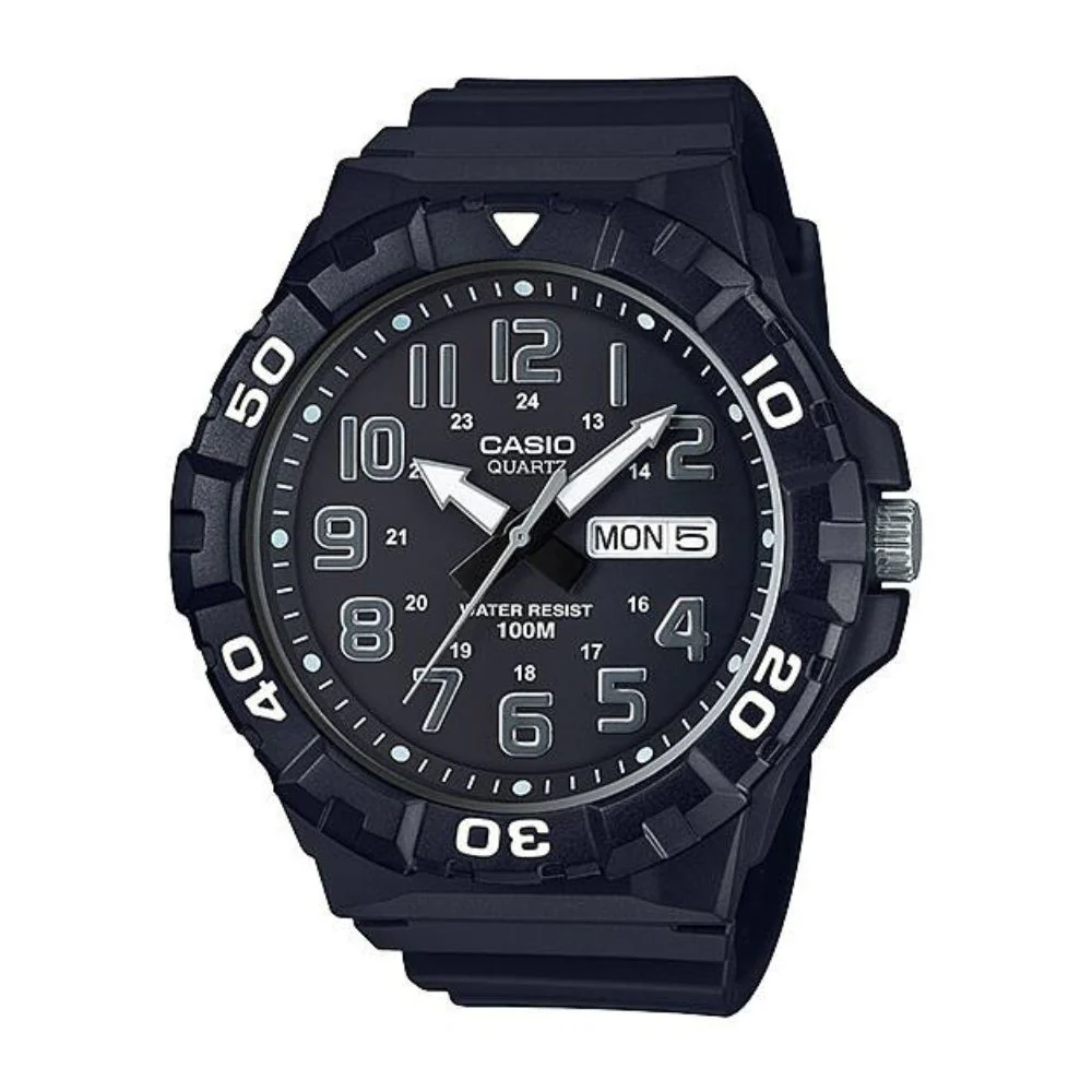 WW2469 Casio Youth Day Date Resin Belt Watch MRW-210H-1AVDF