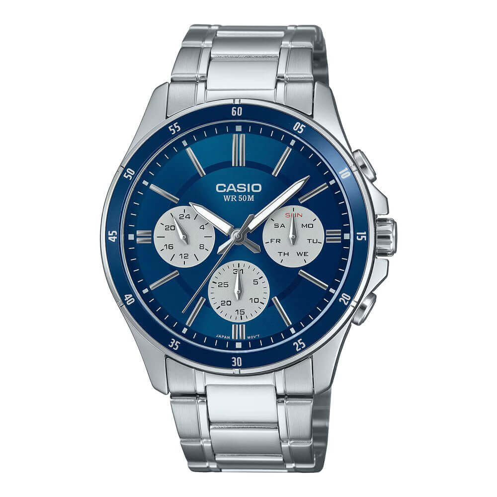WW2931 Casio Enticer Multifunction Chain Watch MTP-1374D-2A3VDF