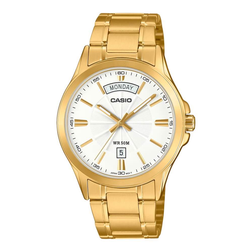 WW3139 Casio Enticer Day Date Chain Watch MTP-1381GD-7AVDF