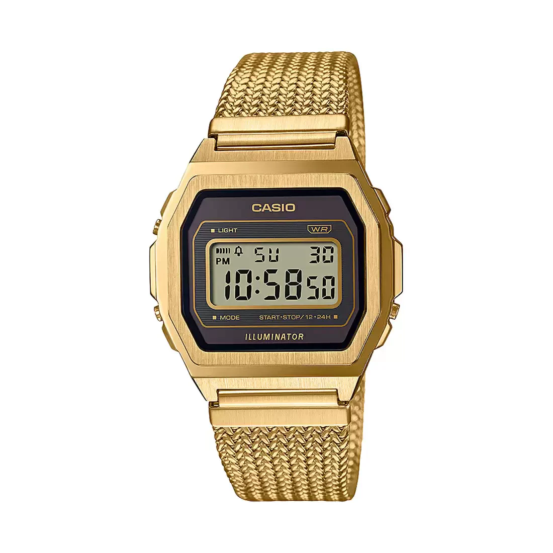 WW1919 Casio Vintage Illuminator Mesh Chain Watch A1000MGA-5DF