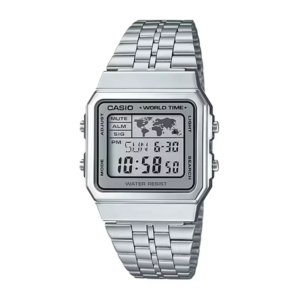 WW1899 Casio Vintage World Time Digital Chain Watch A500WA-7DF