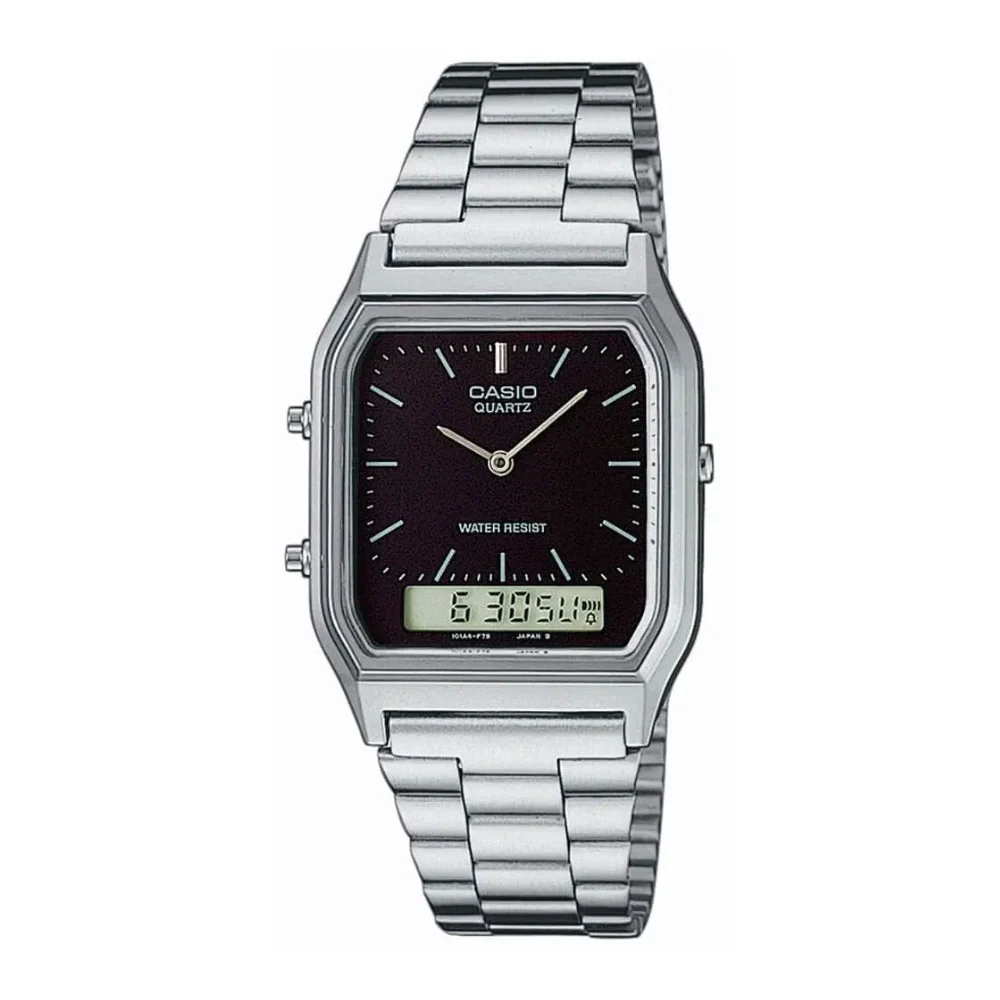 WW1824 Casio Vintage Dual Time Chain Watch AQ-230A-1DMQ