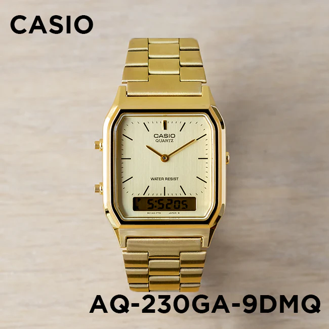 WW1828 Casio Vintage Dual Time Chain Watch AQ-230GA-9DMQ