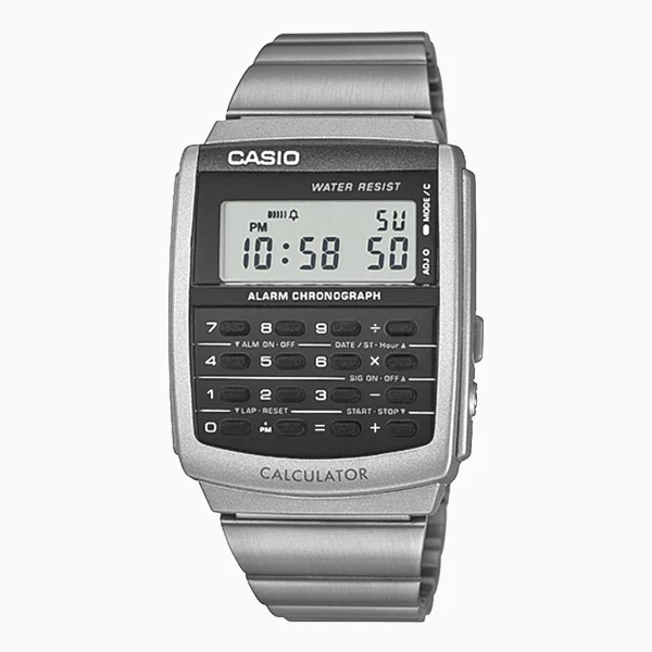 WW1865 Casio Vintage Calculator Silver Chain Watch CA-506-1DF