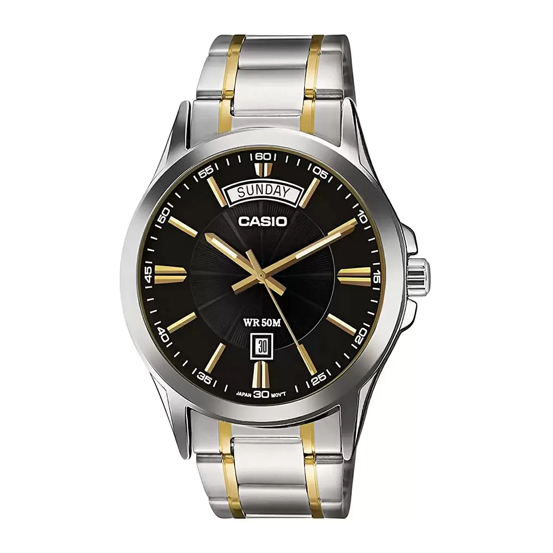 WW0468 Casio Enticer Day Date Chain Watch MTP-1381G-1AVDF