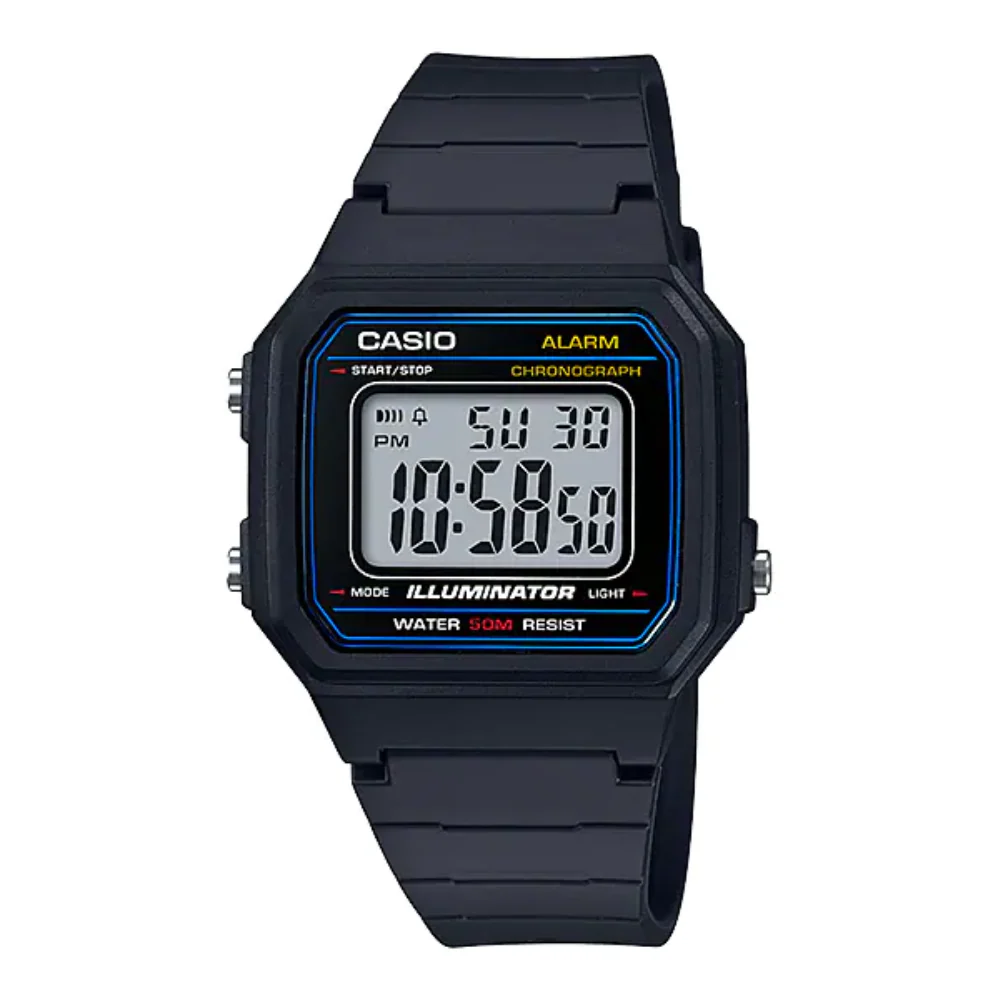 WW1794 Casio Youth Illuminator Digital Resin Belt Watch W-217H-1AVDF