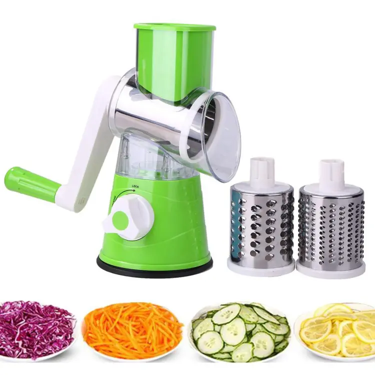 quotManual vegetable cutter slicer kitchen accessories multifunctional round 3 in 1 slicer fruit 