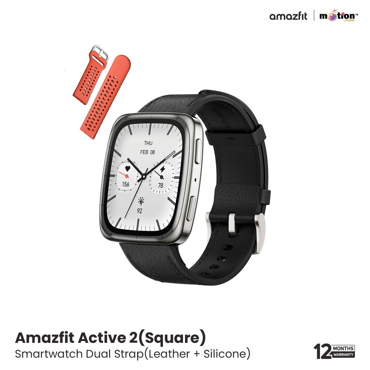 Amazfit Active 2 (Square) Smart Watch Premium Edition