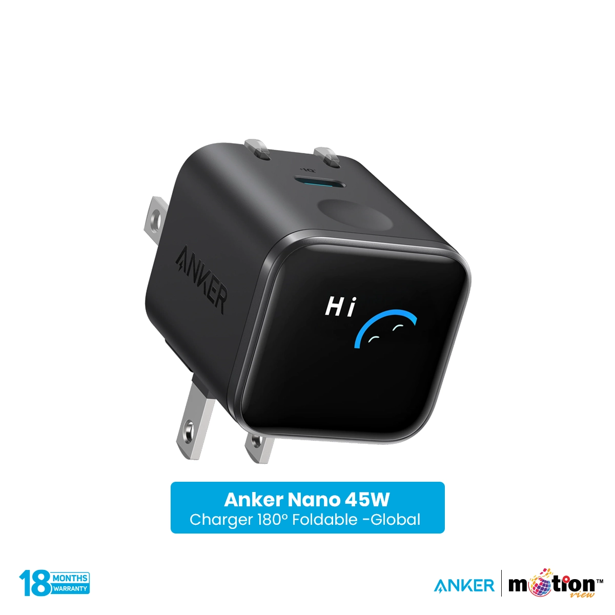 Anker Nano 45W Smart Display Charger 180° Foldable -Global