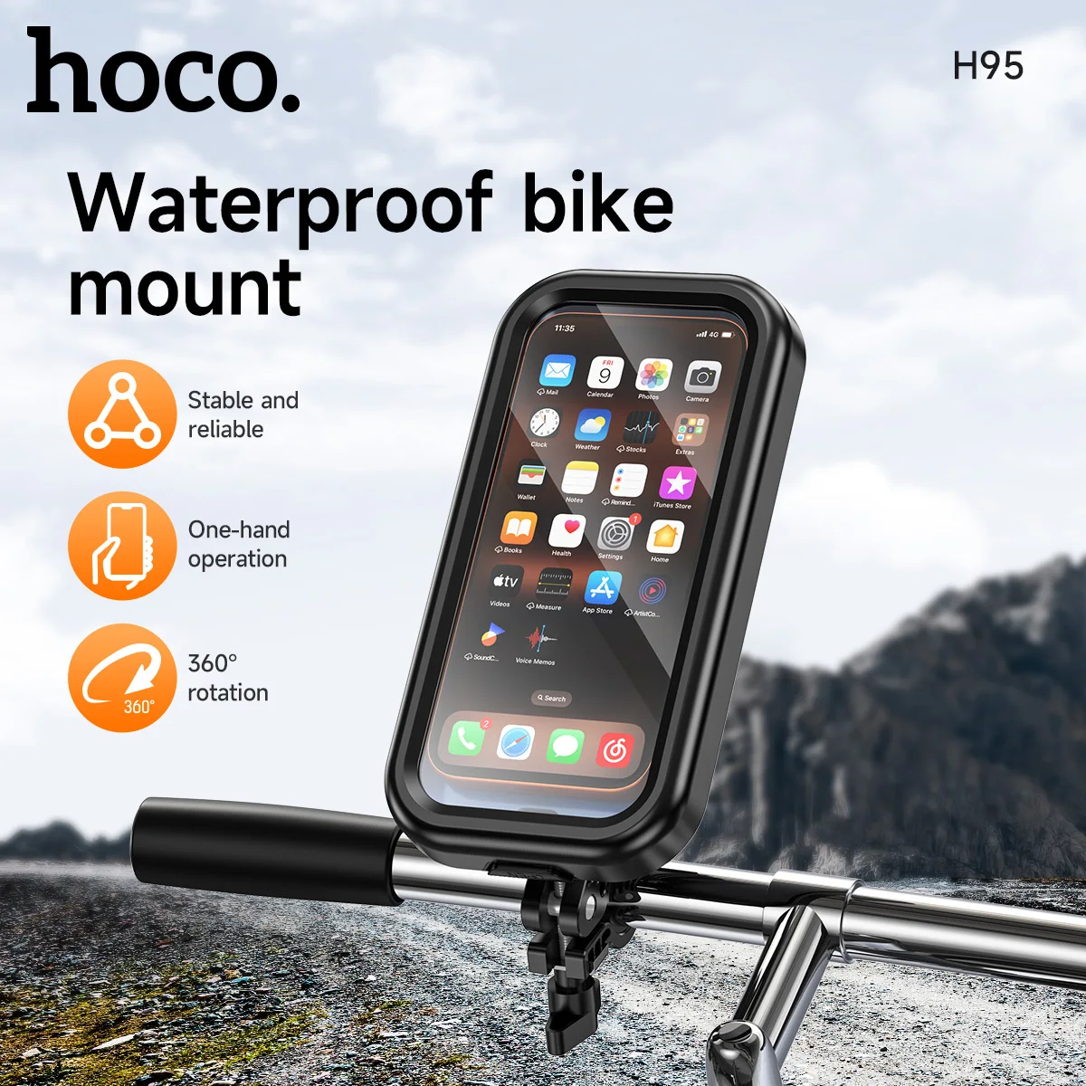 Hoco H95 Waterproof Touch Screen Riding Phone Holder