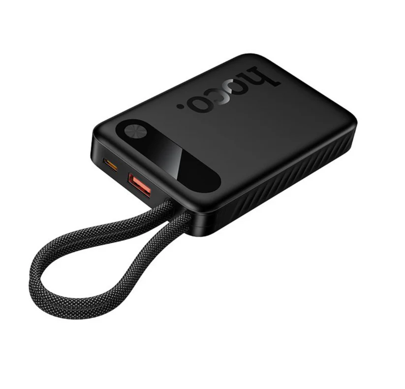 Hoco J171 10000mAh Ultra-Thin Power Bank – 22.5W Fast Charge with 2 Built-in Cables