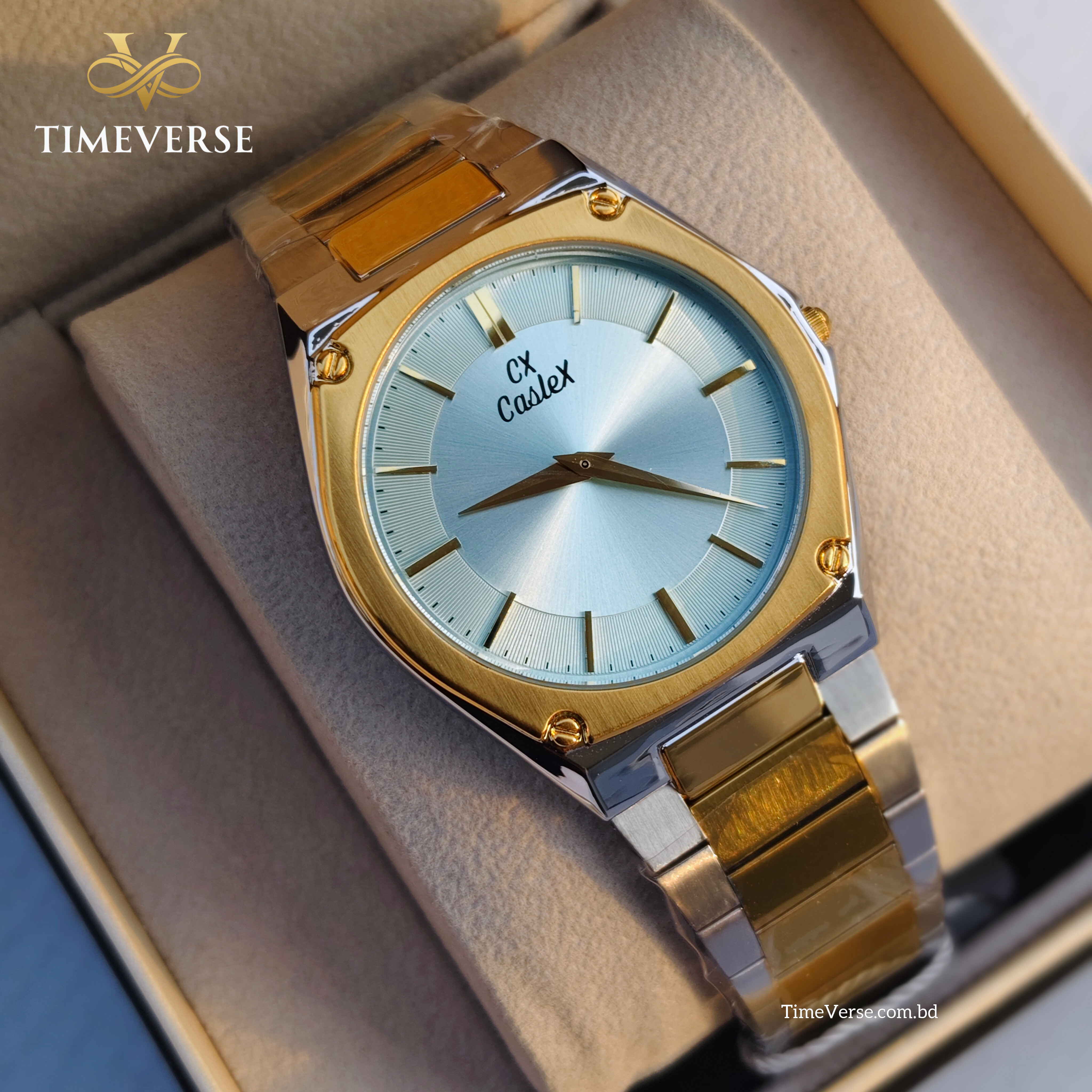 Caslex 091 For Men - Silver Gold Sky