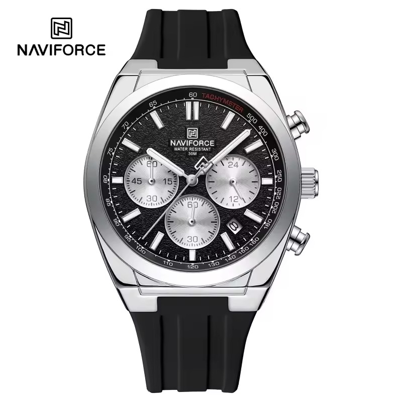 Naviforce 8080 - Silver Black 