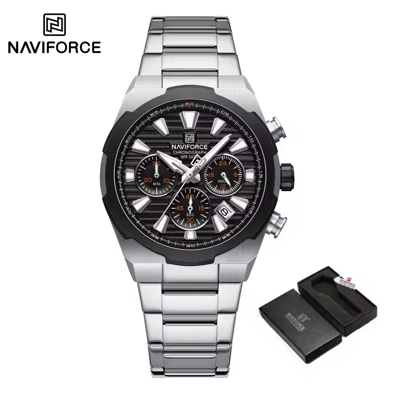 Naviforce 8081 - Silver Black 