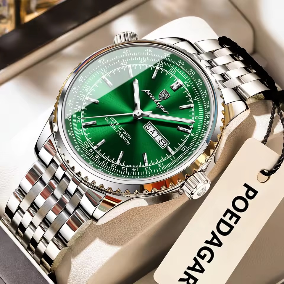 Poedagar 673 CH For Men - Silver Green