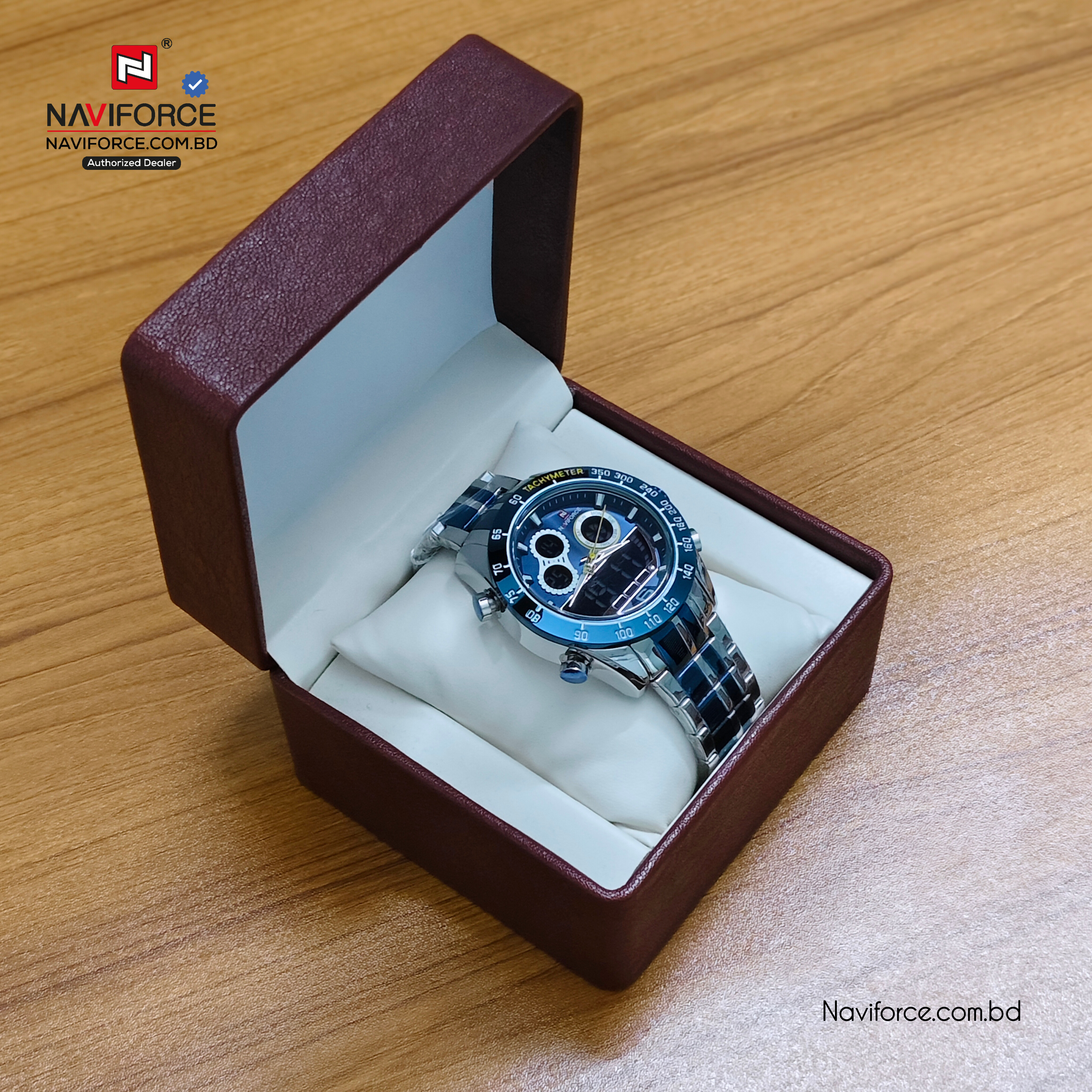Single Slot Watch Box - Brown White
