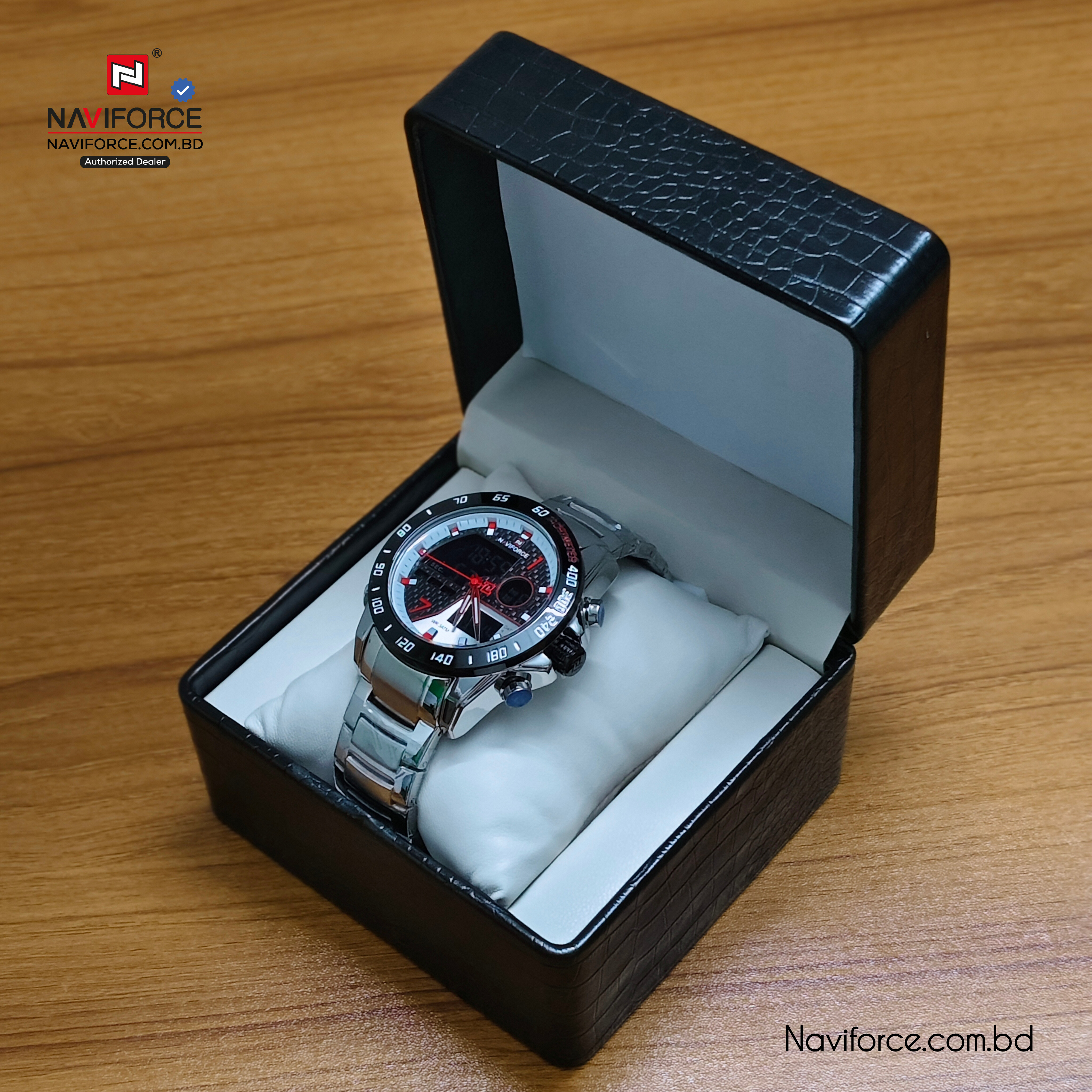 Watch Box Single Slot- Black  White