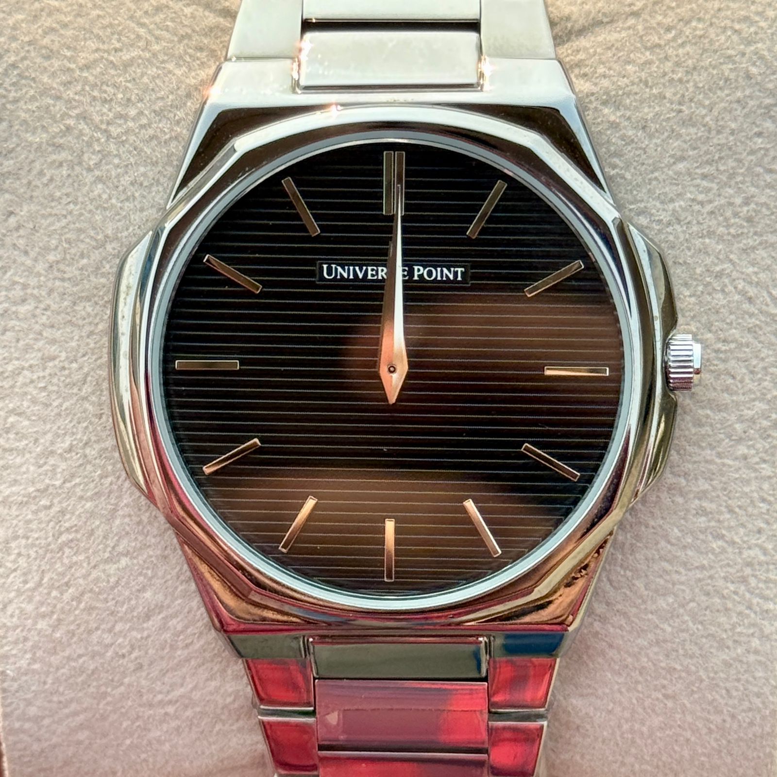 Universe Point 7666 For Men - Silver Black