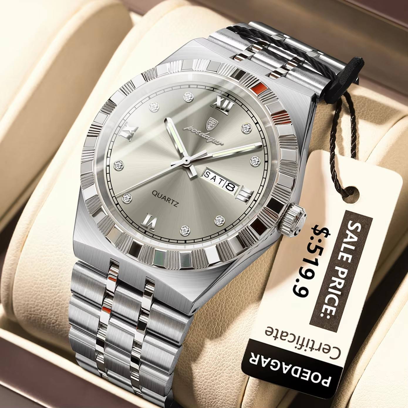 Poedagar 872 For Men - Silver Gray