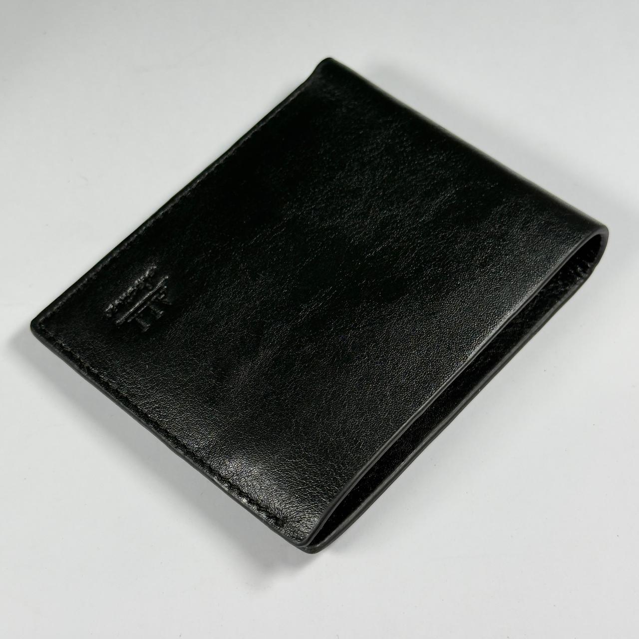 Zipper Pocket Black Wallet For Men Made By 100% Cow Leather =W064