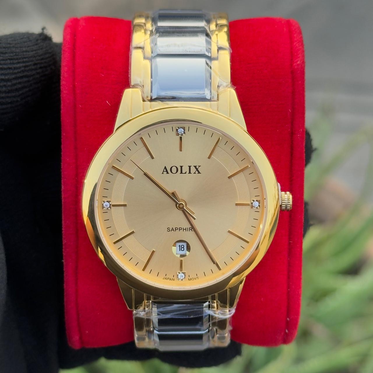 Aolix 6828 Men's Watch - Silver Gold